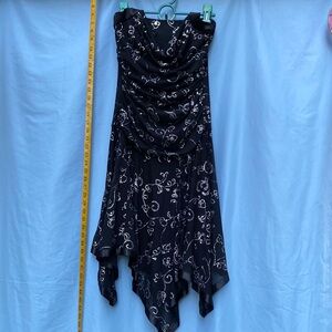 Taboo Black and White Strapless Dress